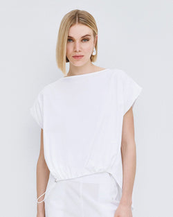ACCESS FASHION ASYMMETRIC BLOUSE WITH ADJUSTABLE DRAWSTRING