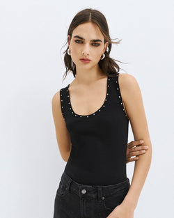 ACCESS FASHION TOP WITH SHOULDER STRAPS AND STUDS