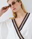 ACCESS FASHION WRAP SWEATSHIRT TOP WITH STRIPED DETAILS