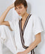 ACCESS FASHION WRAP SWEATSHIRT TOP WITH STRIPED DETAILS