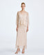 ACCESS FASHION SEMI-SHEER BLOUSE WITH SEQUINS AND FRINGES