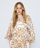 ACCESS FASHION TIE-FRONT PRINTED BLOUSE