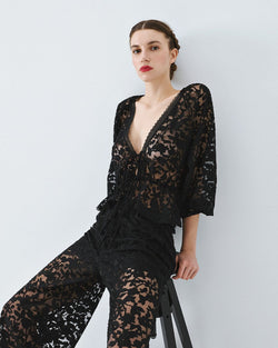 ACCESS FASHION DEVORE BLOUSE WITH TIE DETAILS