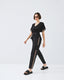 ACCESS FASHION BLOUSE WITH V NECKLINE AND BELT