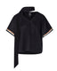 ACCESS FASHION BLOUSE WITH V NECKLINE AND BELT