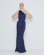 ACCESS FASHION ONE-SHOULDER DRESS WITH CAPE