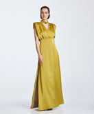 ACCESS FASHION MAXI DRESS WITH V-NECK AND METALLIC DETAIL