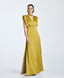ACCESS FASHION MAXI DRESS WITH V-NECK AND METALLIC DETAIL
