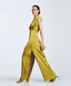 ACCESS FASHION MAXI DRESS WITH V-NECK AND METALLIC DETAIL