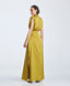 ACCESS FASHION MAXI DRESS WITH V-NECK AND METALLIC DETAIL
