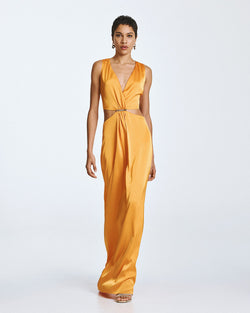 ACCESS FASHION MAXI CUT-OUT DRESS WITH A METALLIC DETAIL