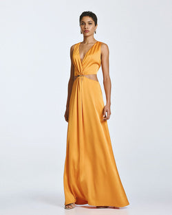 ACCESS FASHION MAXI CUT-OUT DRESS WITH A METALLIC DETAIL
