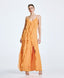 ACCESS FASHION MAXI V-NECK RUFFLE DRESS