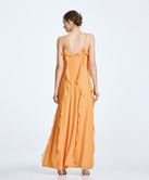 ACCESS FASHION MAXI V-NECK RUFFLE DRESS
