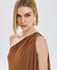 ACCESS FASHION ONE-SHOULDER DRESS WITH METALLIC DETAIL