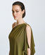 ACCESS FASHION ONE-SHOULDER DRESS WITH METALLIC DETAIL