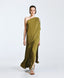 ACCESS FASHION ONE-SHOULDER DRESS WITH METALLIC DETAIL