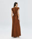 ACCESS FASHION MAXI DRESS WITH V-NECK AND RUCHING
