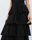 ACCESS FASHION SLEEVELESS MIDI DRESS WITH RUFFLES