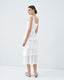 ACCESS FASHION SLEEVELESS MIDI DRESS WITH RUFFLES
