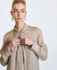 ACCESS FASHION MAXI SHIRT DRESS WITH SHINY FINISH