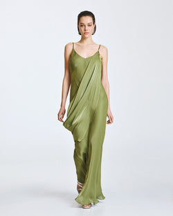 ACCESS FASHION MAXI DRESS WITH STRAPS AND REMOVABLE CAPE