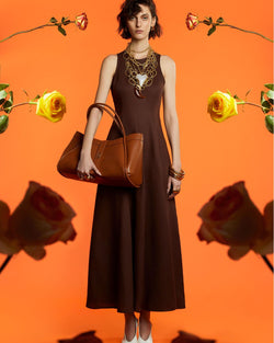ACCESS FASHION FLARED SLEEVELESS DRESS