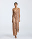 ACCESS FASHION MAXI KNITTED DRESS WITH SEQUINS AND KNOT DETAIL