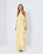 ACCESS FASHION MAXI DEVORE DRESS WITH RUFFLE DETAILS
