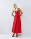 ACCESS FASHION MIDI FLARED DRESS WITH RUCHED DETAILS