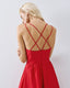 ACCESS FASHION MIDI FLARED DRESS WITH RUCHED DETAILS