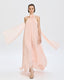 ACCESS FASHION LONG ASYMMETRIC DRESS WITH A FLOWER DETAIL