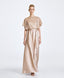 ACCESS FASHION MAXI SATIN DRESS WITH SEQUINS