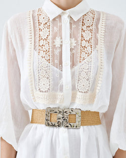 ACCESS FASHION ELASTIC WOVEN BELT WITH A METALLIC CLASP