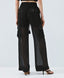 ACCESS FASHION SHEER CARGO PANTS WITH SEQUIN EMBROIDERY
