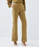 ACCESS FASHION PANTS WITH TURN-UP HEMS