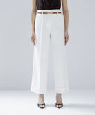 ACCESS FASHION HIGH-WAISTED PANTS WITH TURN-UP HEMS