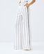 ACCESS FASHION STRIPED WIDE-LEG PANTS WITH ASYMMETRIC BUTTON CLOSURE