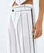 ACCESS FASHION STRIPED WIDE-LEG PANTS WITH ASYMMETRIC BUTTON CLOSURE