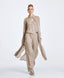 ACCESS FASHION WIDE-LEG PANTS WITH SHINY FINISH