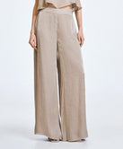 ACCESS FASHION WIDE-LEG PANTS WITH SHINY FINISH