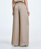 ACCESS FASHION WIDE-LEG PANTS WITH SHINY FINISH