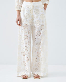 ACCESS FASHION WIDE-LEG BRODERIE PANTS