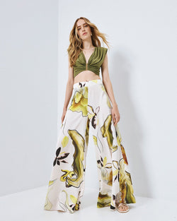 ACCESS FASHION PRINTED WIDE-LEG PANTS