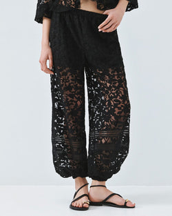ACCESS FASHION DEVORE PANTS WITH ELASTIC WAISTBAND