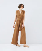 ACCESS FASHION WRAP JUMPSUIT WITH BELT