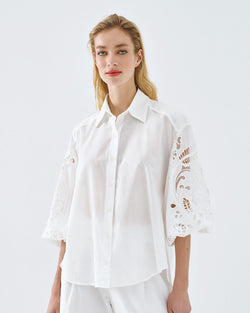 ACCESS FASHION SHIRT WITH BRODERIE SLEEVES