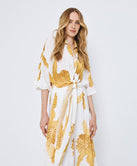 ACCESS FASHION LONG SEMI-SHEER PRINTED SHIRT
