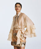 ACCESS FASHION SHIRT WITH SEQUINS AND RUFFLE DETAILS