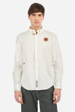 GUARDS SHIRT IN ELASTICATED COTTON WITH A REGULAR FIT - ANSELMO